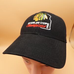 Chicago Blackhawks Hat Cap 2010 Stanley Cup Champions Strap Back NHL Hockey Mens